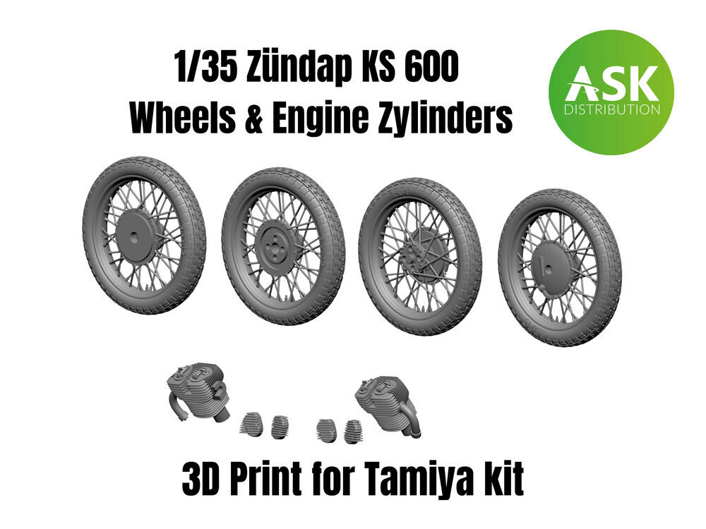 ASK 200-A35008 Zündap KS 600 Wheels and Engine Zylinders