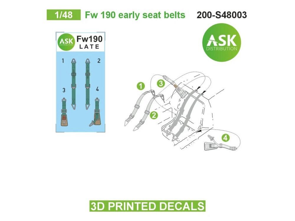 ASK 200-S48003 Fw 190 early seat belts - 3D printed decals by ASK