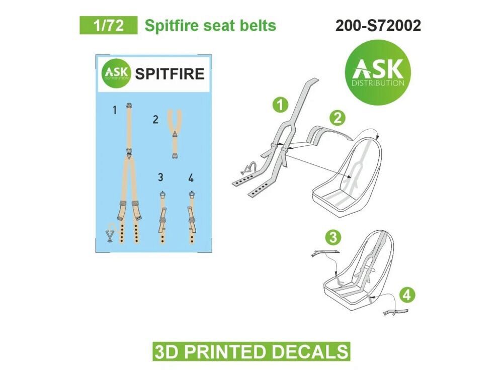 ASK 200-S72002 Spitfire seat belts - 3D printed decals by ASK