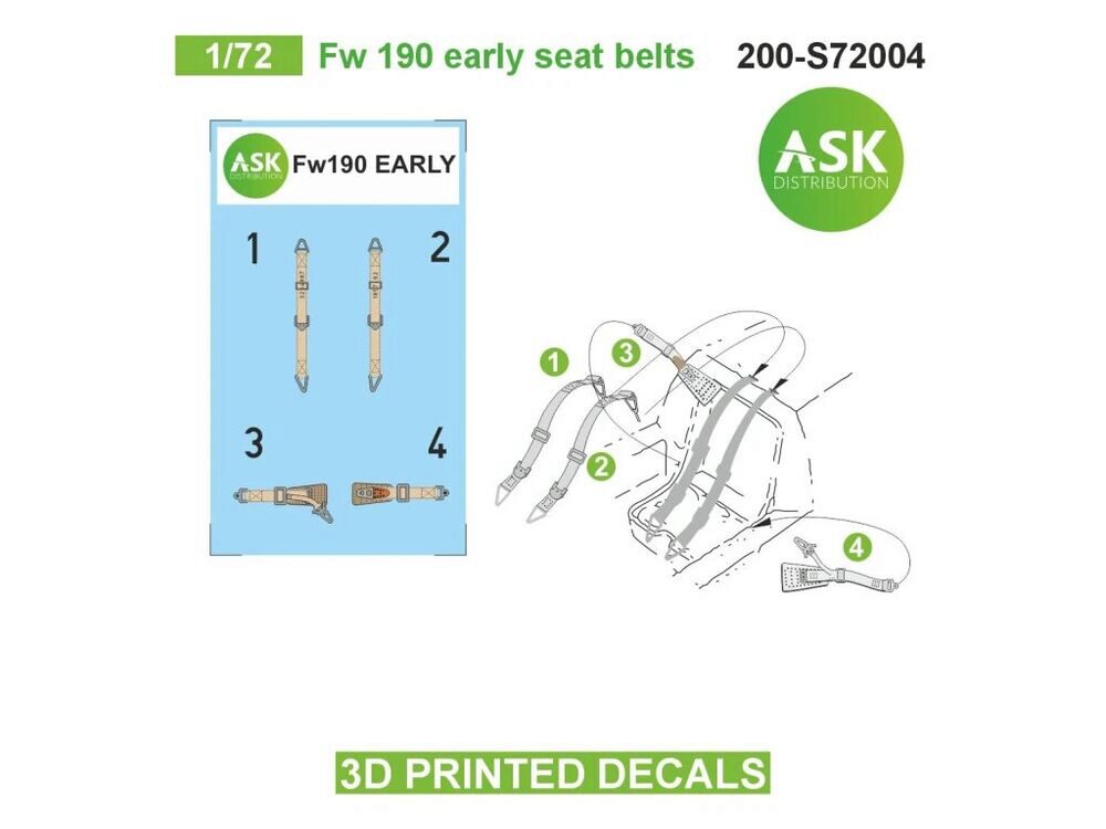 ASK 200-S72004 Fw 190 early seat belts - 3D printed decals by ASK
