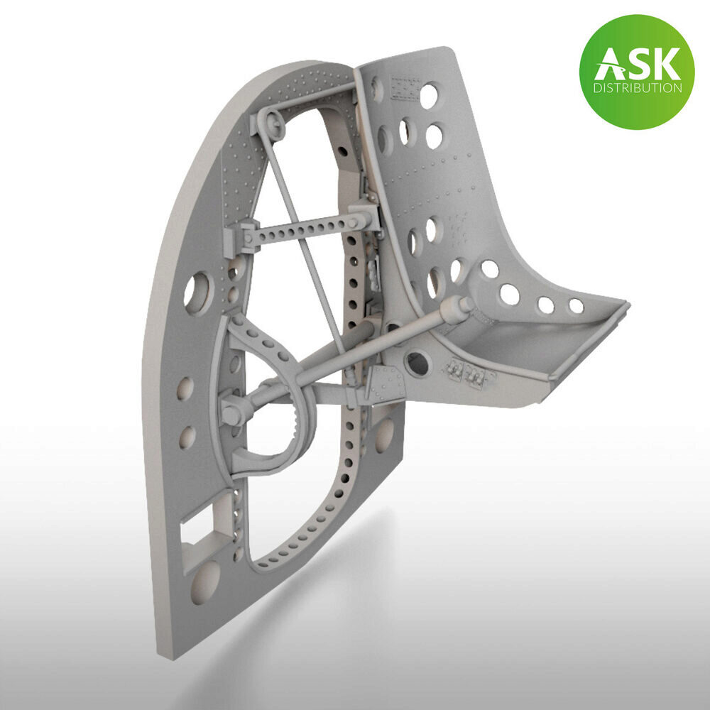 ASK 200-A48055 A6M Bulkhead with Seat in TOP position - ASK 3D Print for Tamiya