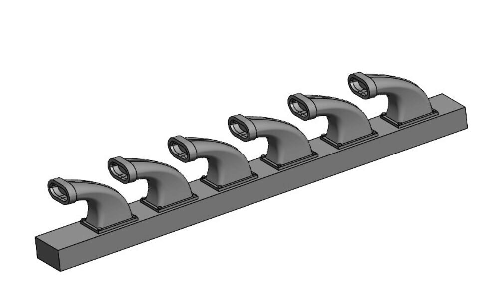 ASK 200-A32025 Bf 109K-4 Exhausts detail set - 3D print for Kotare