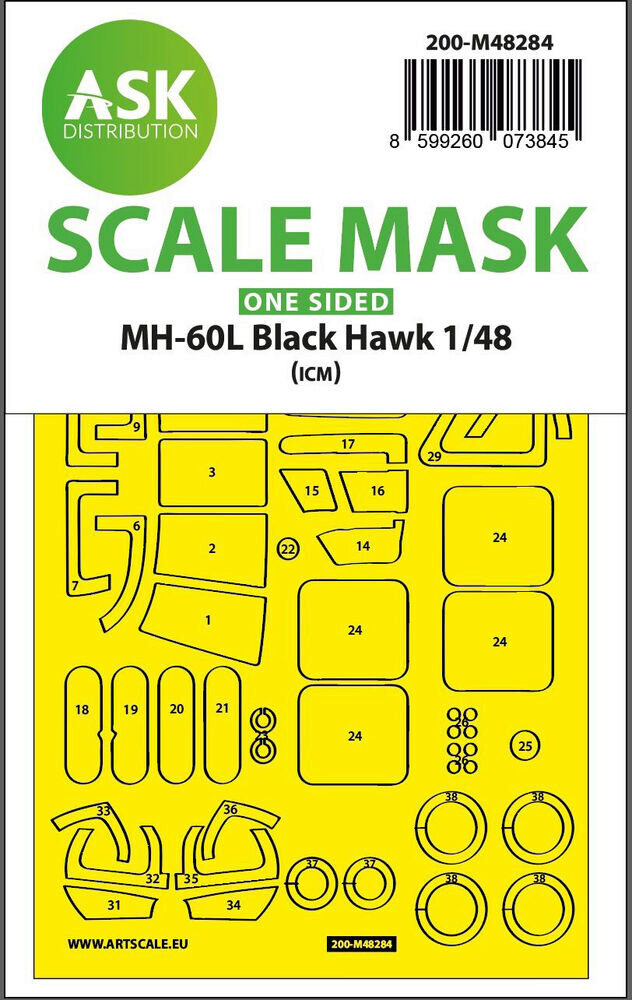ASK 200-M48284 MH-60L Black Hawk one-sided express fit mask for ICM