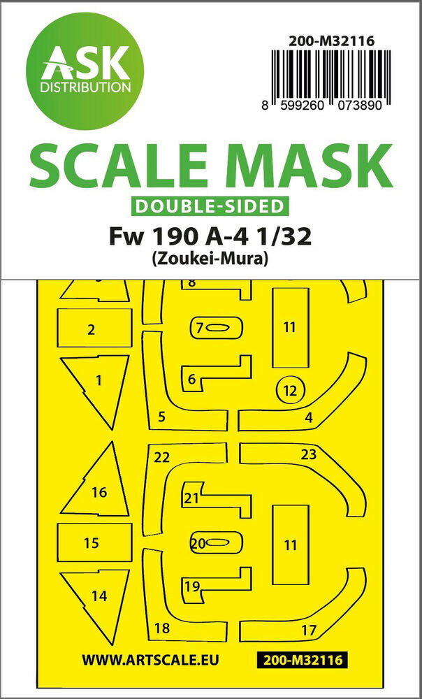 ASK 200-M32116 Fw 190A-4 double-sided express fit mask for Zoukei-Mura