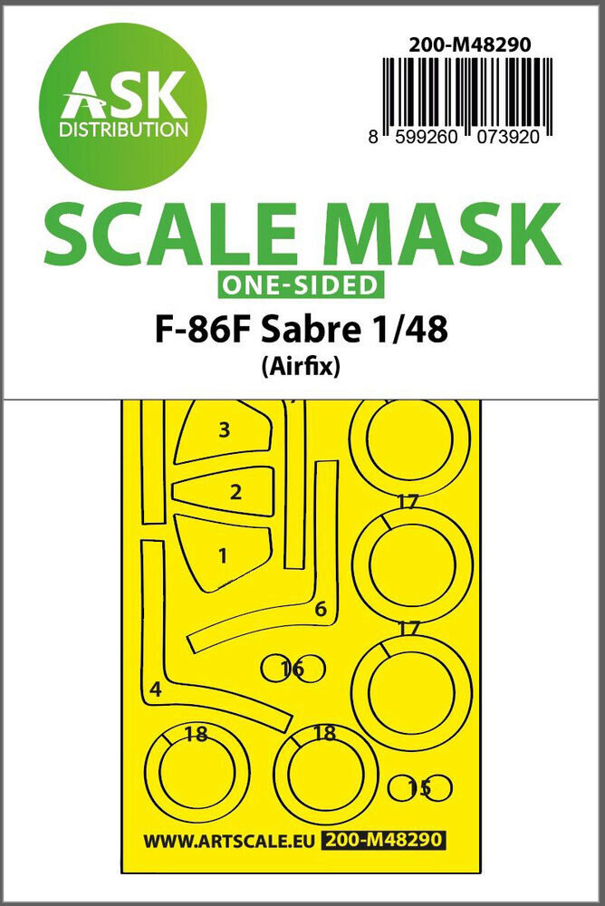 ASK 200-M48290 F-86F Sabre one-sided express fit mask for Airfix