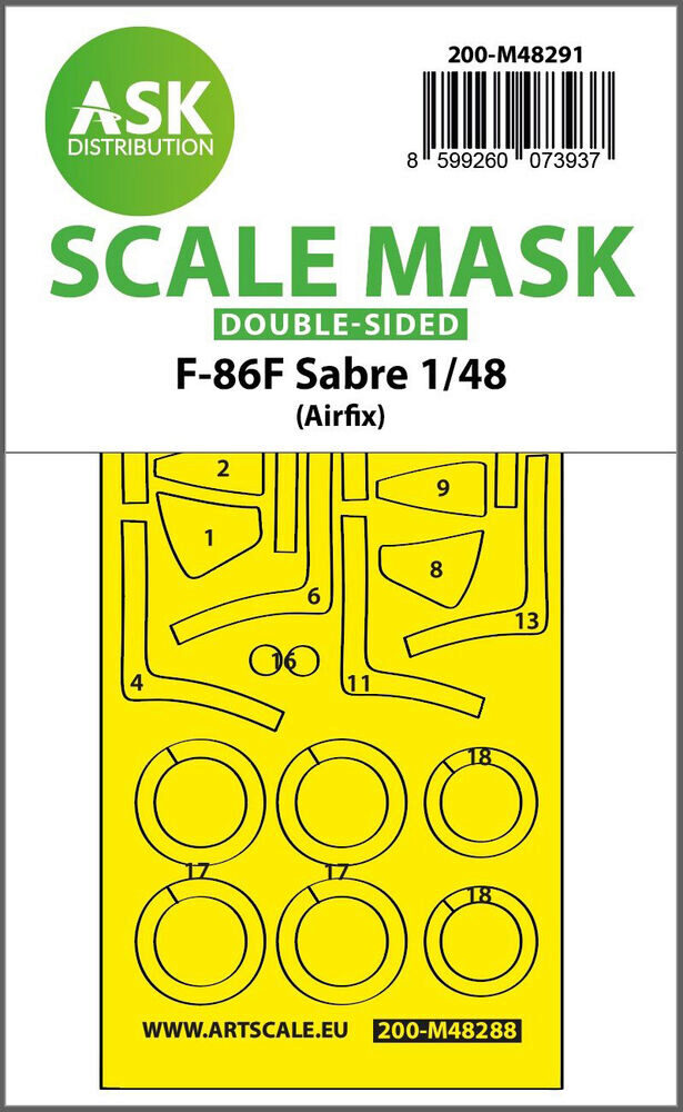 ASK 200-M48291 F-86F Sabre double-sided express fit mask for Airfix