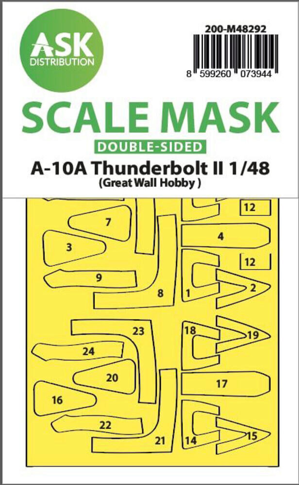 ASK 200-M48292 A-10A Thunderbolt II double-sided express fit mask for Great Wall Hobby