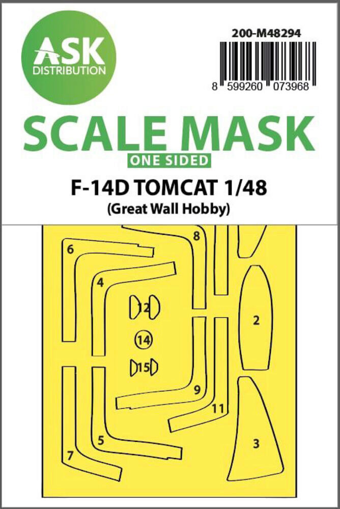 ASK 200-M48294 F-14D Tomcat one-sided express fit mask for Great Wall Hobby