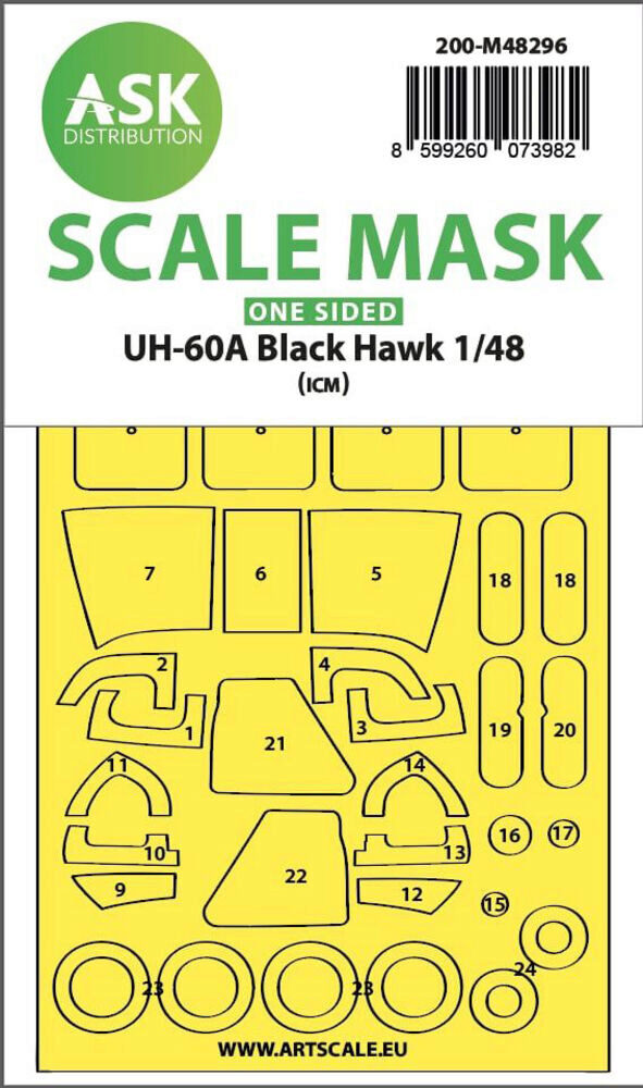 ASK 200-M48296 UH-60A Black Hawk one-sided express fit mask for ICM