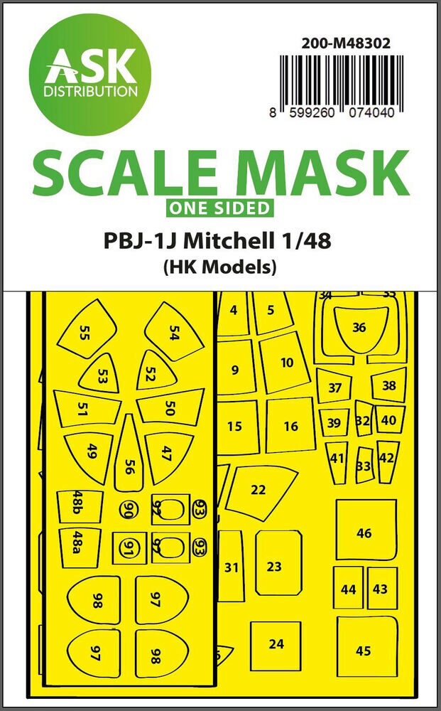 ASK 200-M48302 PBJ-1J Mitchell one-sided express fit mask for HK Models