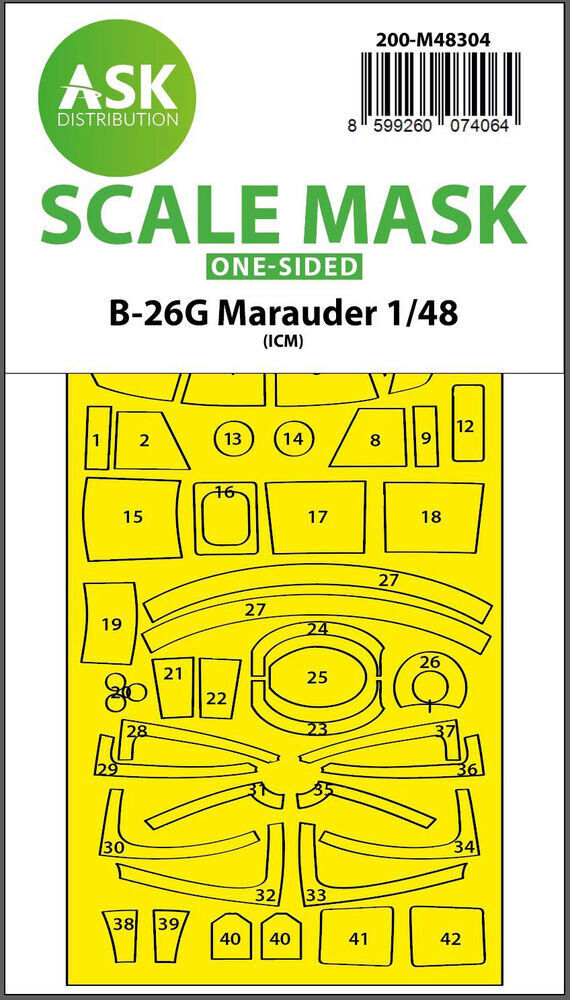 ASK 200-M48304 B-26G Marauder one-sided express fit mask for ICM