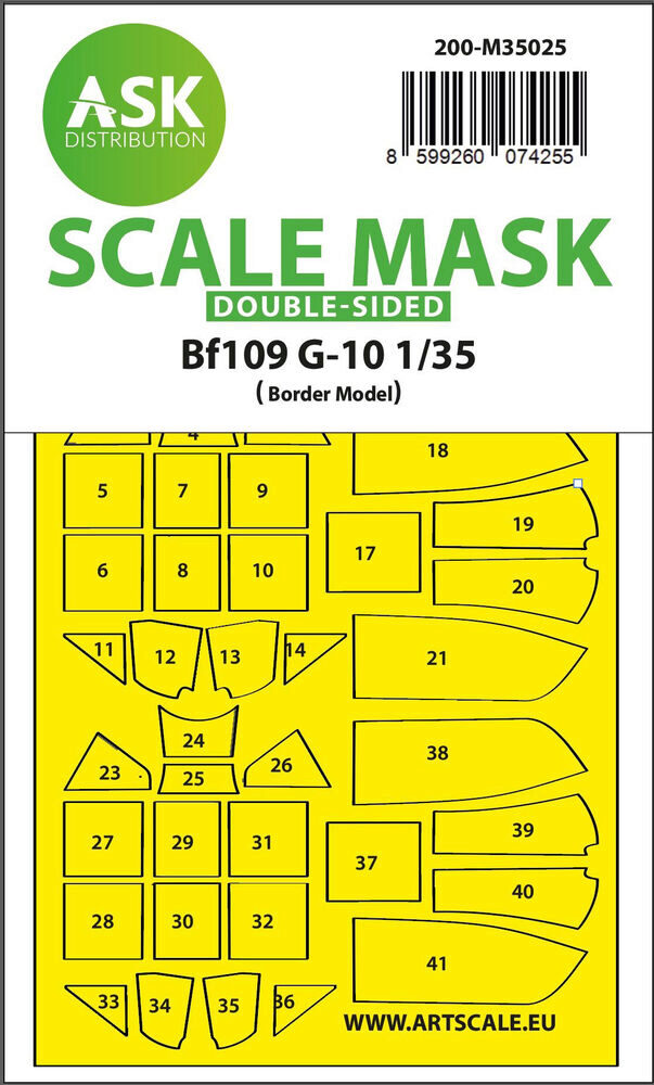 ASK 200-M35025 Messerschmitt Bf 109G-10 double-sided painting mask for Border Model