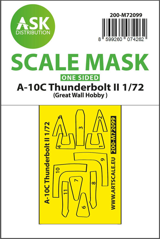 ASK 200-M72099 A-10C Thunderbolt II one-sided fit express mask for Great Wall Hobby
