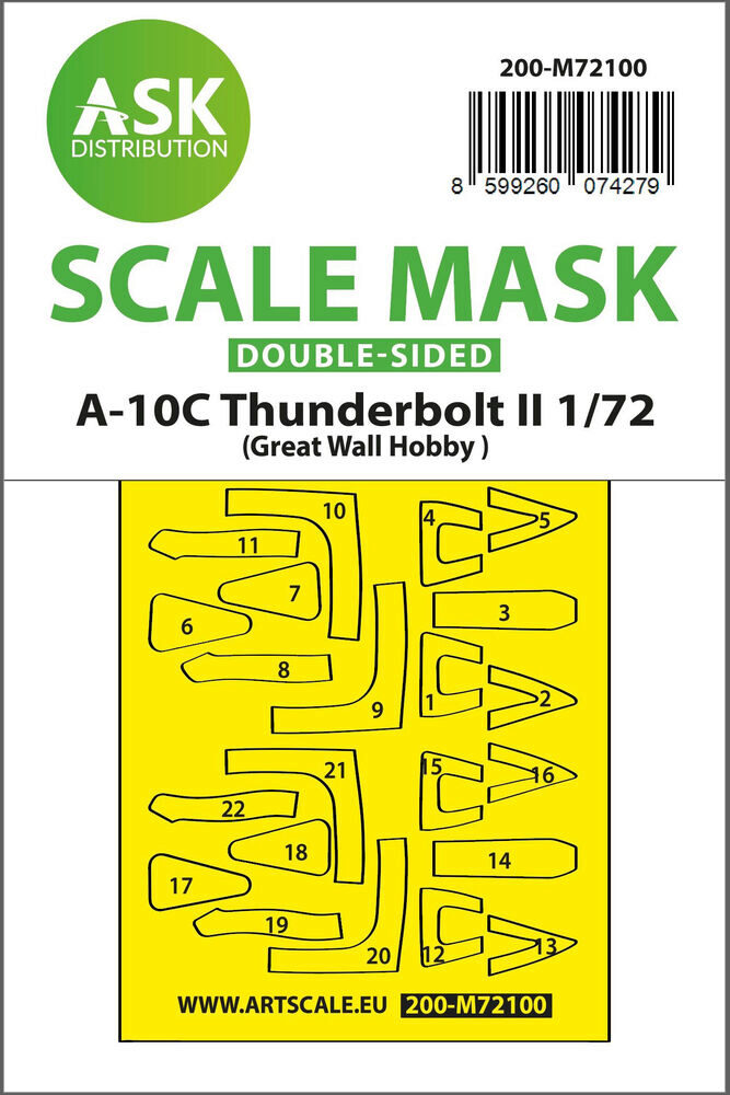 ASK 200-M72100 A-10C Thunderbolt II double-sided fit express mask for Great Wall Hobby