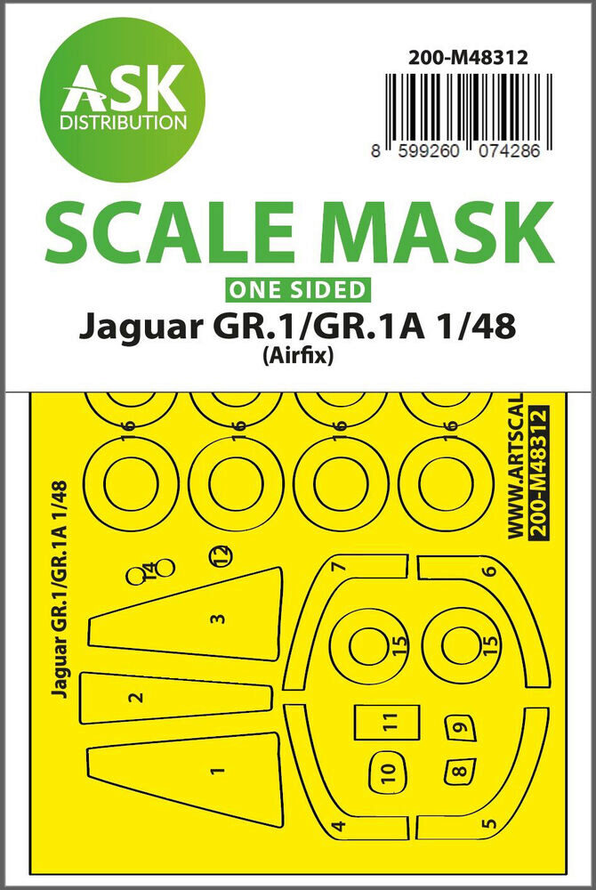 ASK 200-M48312 Jaguar GR.1/GR.1A one-sided express fit mask for Airfix