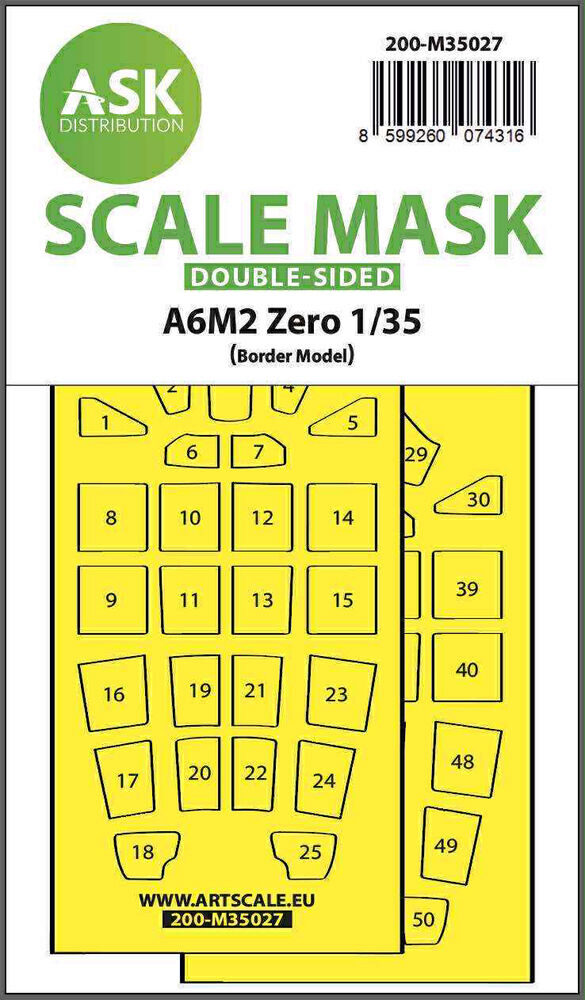 ASK 200-M35027 A6M2 Zero double-sided painting mask for Border Model