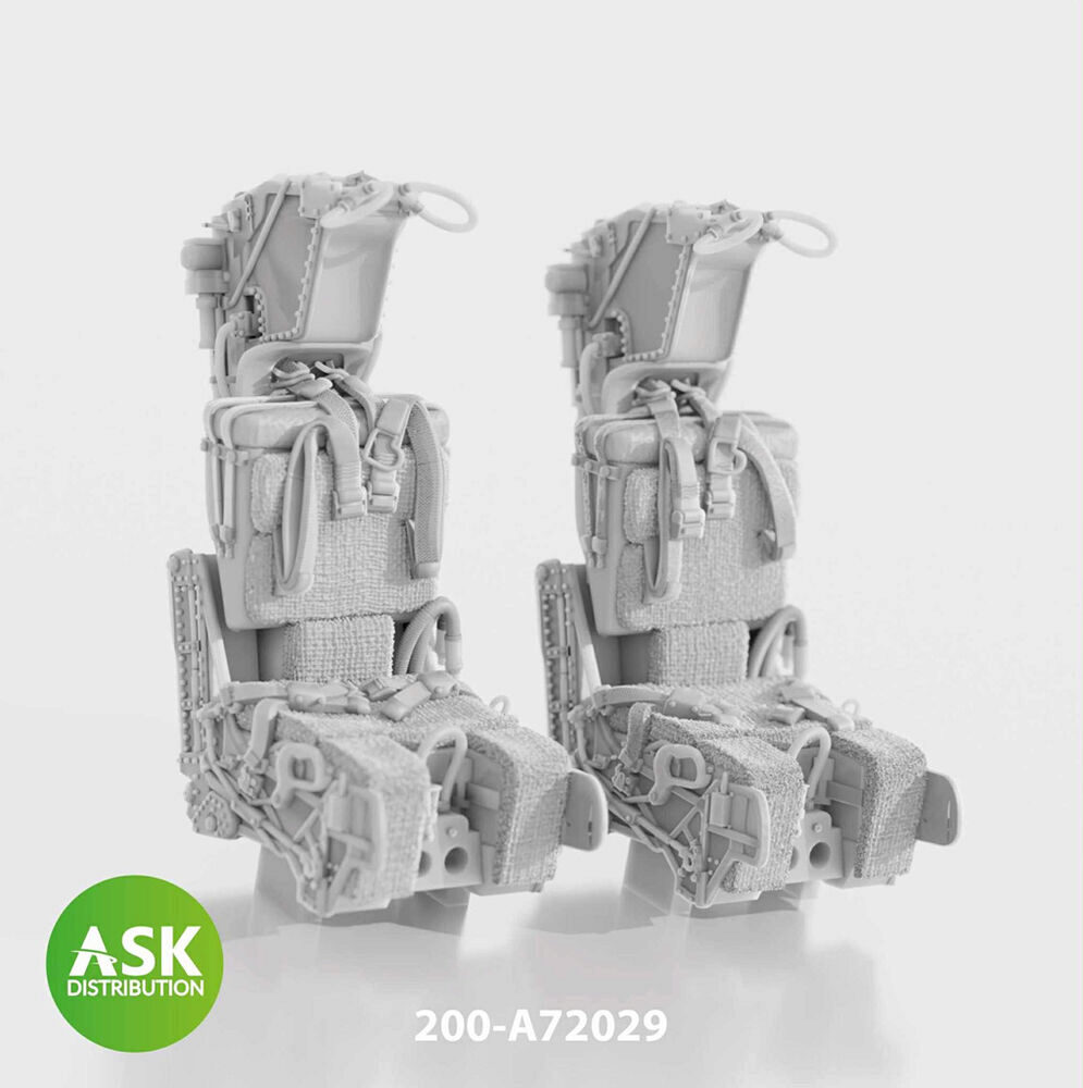 ASK 200-A72029 GRU7A ejection seats with seat belts 2 pcs, rec. for F-14A/B late - 3D print for Great Wall Hobby