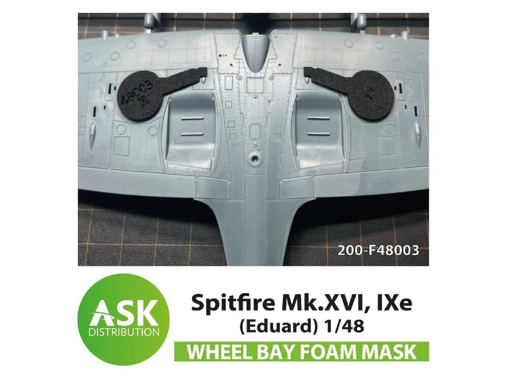 ASK 200-F48003 Spitfire Mk.XVI, IXe FOAM flexibel wheel bay mask for Eduard