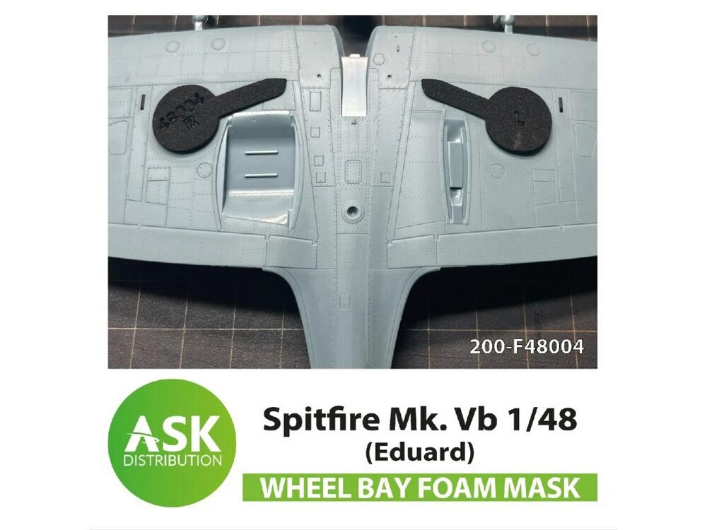 ASK 200-F48004 Spitfire Mk.I, Mk.II FOAM flexibel wheel bay mask for Eduard