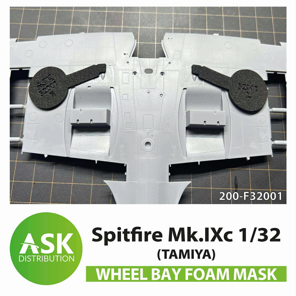 ASK 200-F32001 Spitfire Mk.IXc Wheel bays - FOAM flexibel express fit mask for Tamiya