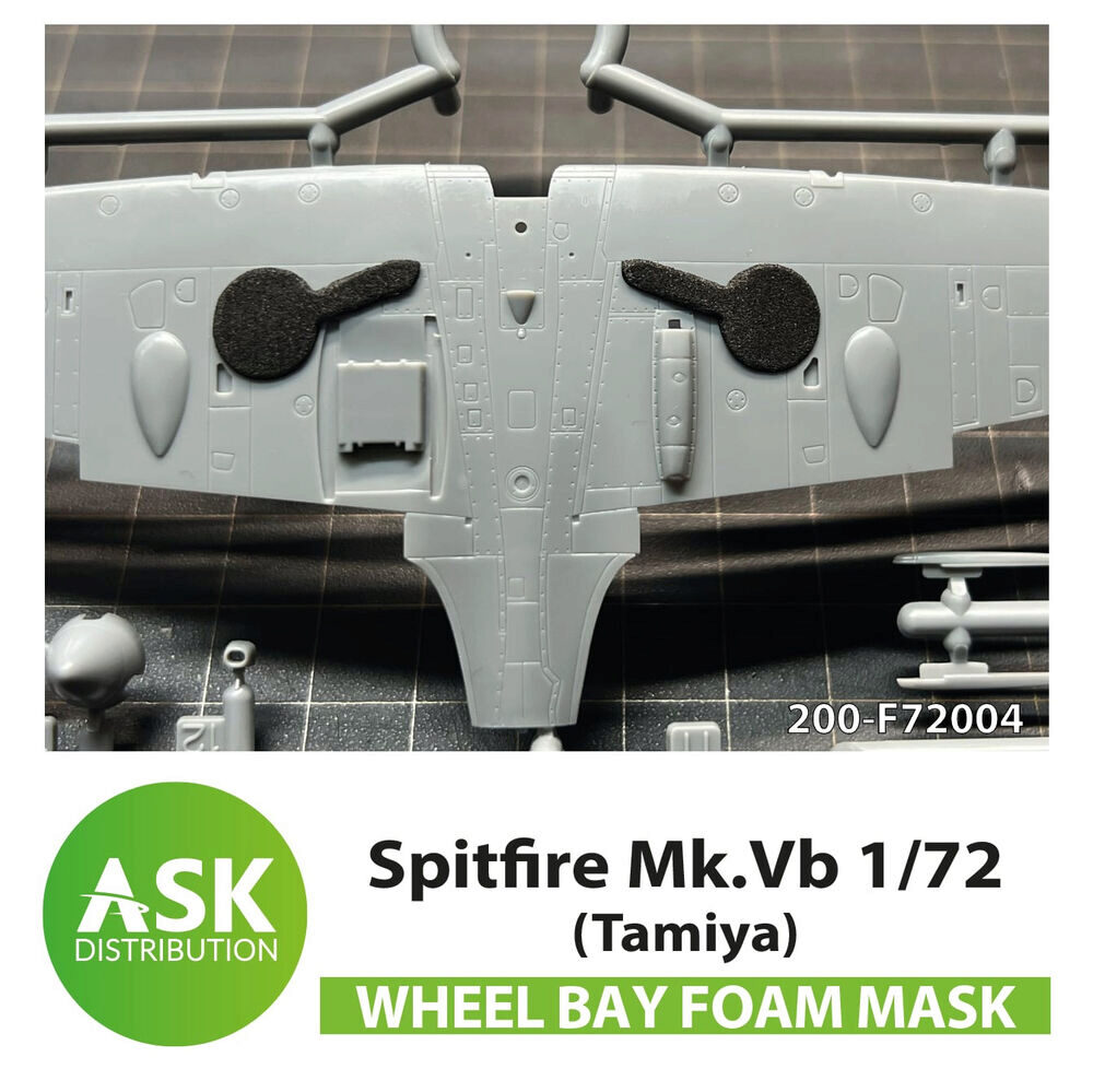 ASK 200-F72004 Spitfire Mk.Vb wheel bay FOAM flexibel mask for Tamiya