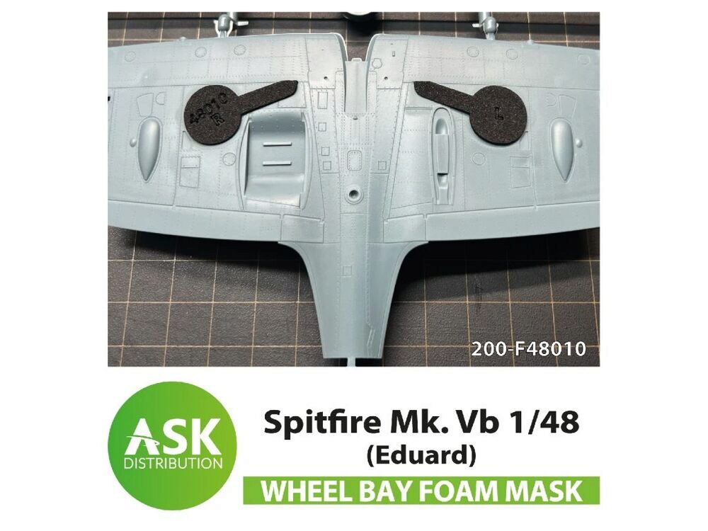 ASK 200-F48010 Spitfire Mk.XII  FOAM flexibel wheel bay mask for Airfix