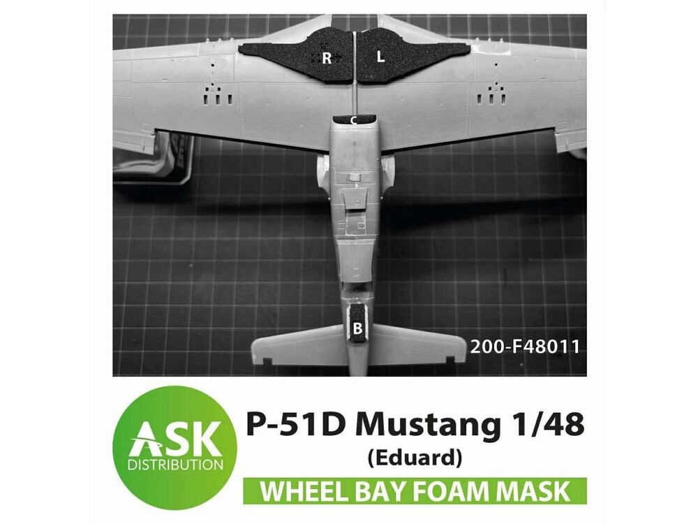 ASK 200-F48011 P-51D Mustang  FOAM flexibel wheel bay mask for Eduard