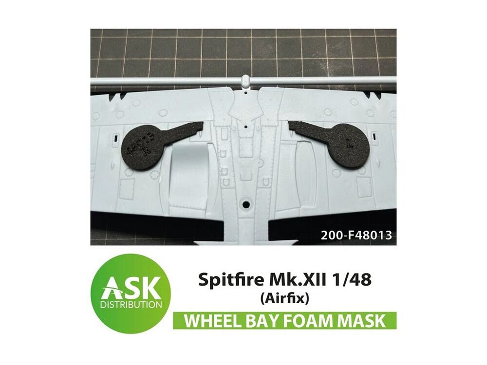 ASK 200-F48013 Spitfire Mk.XII  FOAM flexibel wheel bay mask for Airfix