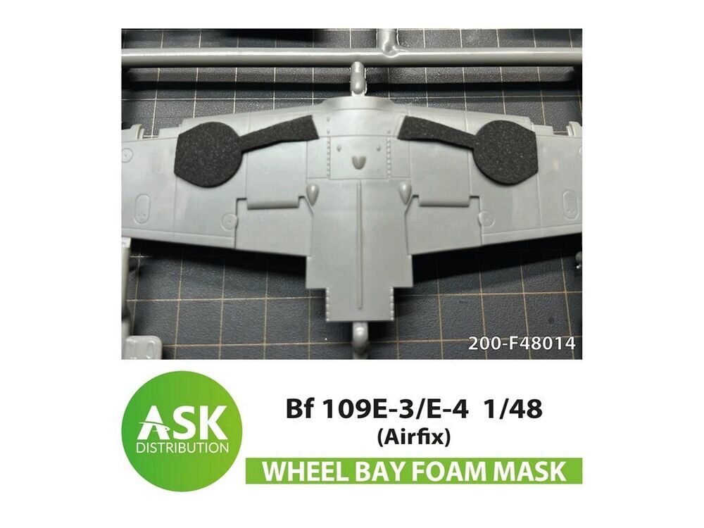 ASK 200-F48014 Bf 109E-3/E-4  FOAM flexibel wheel bay mask for Airfix