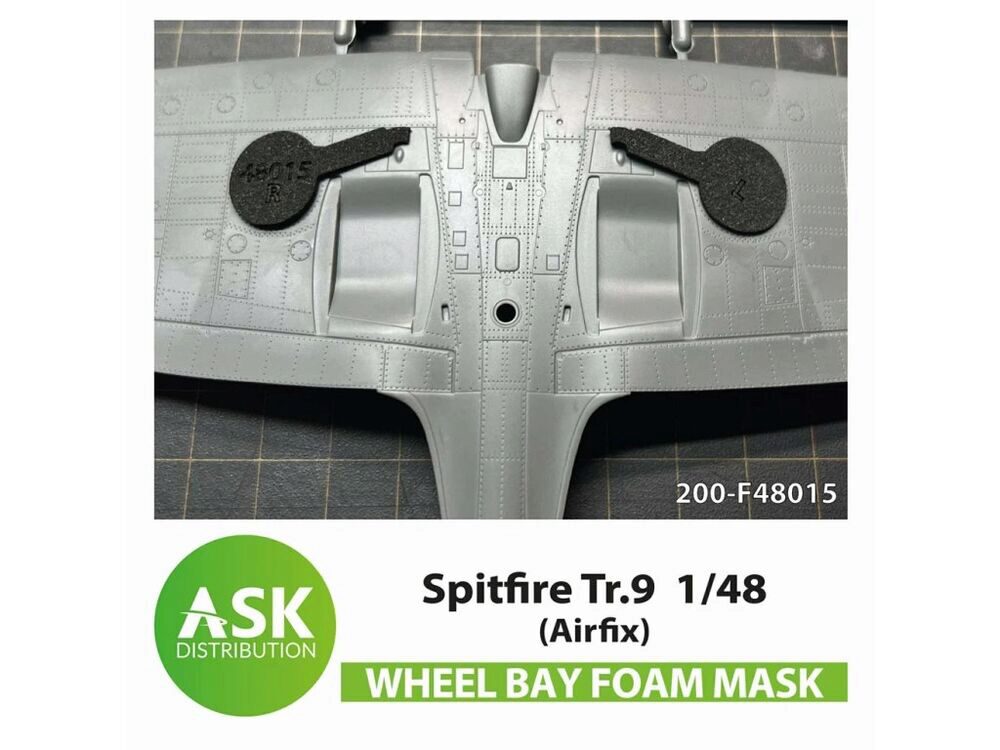 ASK 200-F48015 Spitfire Tr.9  FOAM flexibel wheel bay mask for Airfix