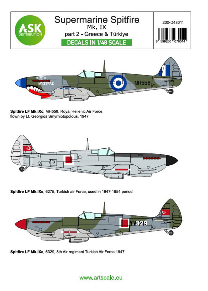 ASK 200-D48011 Spitfire Mk.IXc and Mk.IXe part 2 - Greece, Türkiye (limited edition)