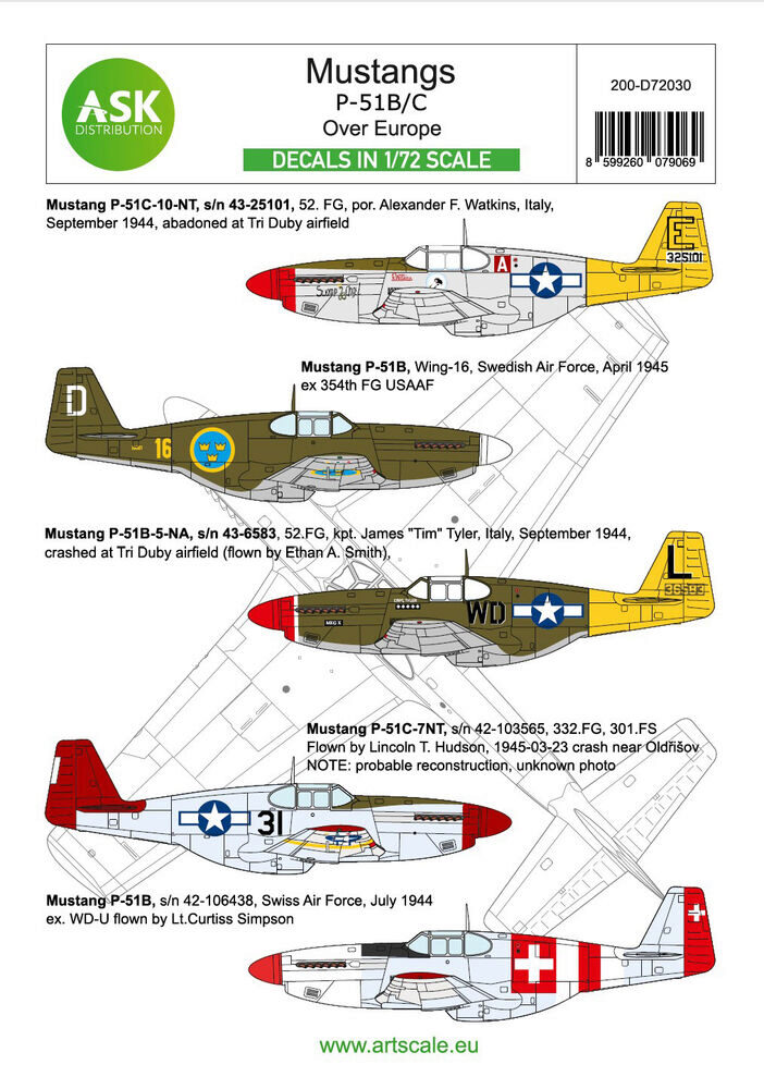 ASK 200-D72030 P-51B Mustang part 1 - Europe. The Bastards behind the enemy lines and in foreign services