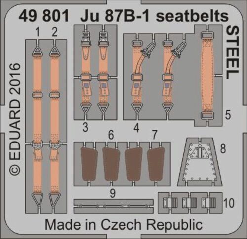 Eduard Accessories 49801 Ju 87B-1 seatbelts STEEL for Airfix