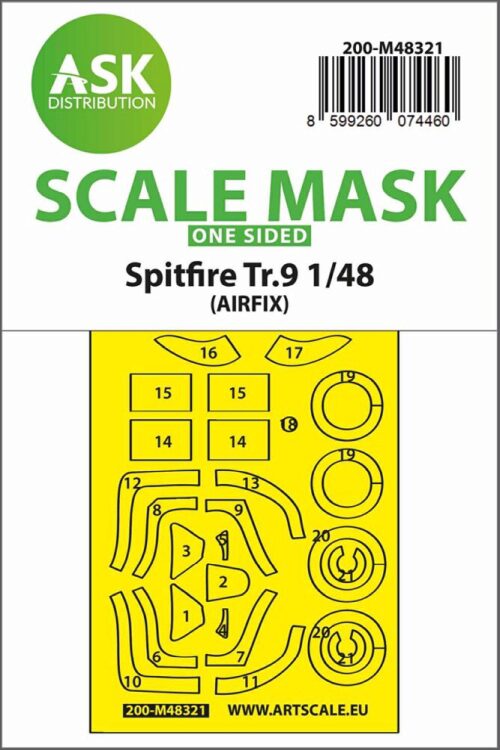 Art Scale Kit 200-M48321 Spitfire Tr.9 one-sided express fit mask for Airfix