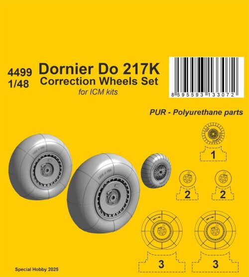 CMK 129-4499 Dornier Do 217 Wheels Correction Set for ICM