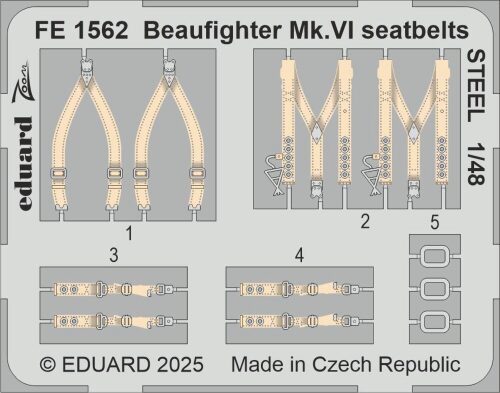 Eduard Accessories FE1562 Beaufighter Mk.VI seatbelts STEEL for Revell