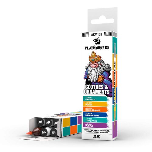 AK Interactive AKM103 PLAYMARKERS SET - CLOTHES & ORNAMENTS  (6 ref.)