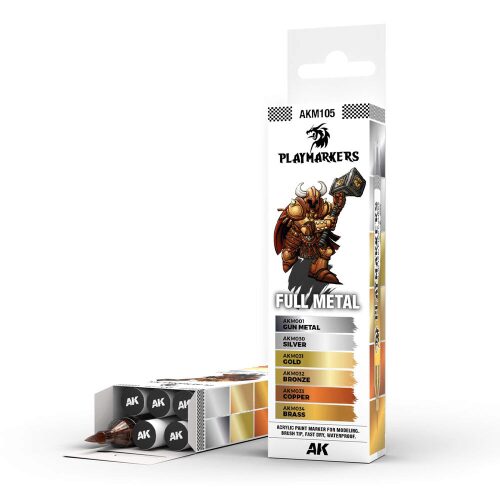 AK Interactive AKM105 PLAYMARKERS SET - FULL METAL (6 ref.)