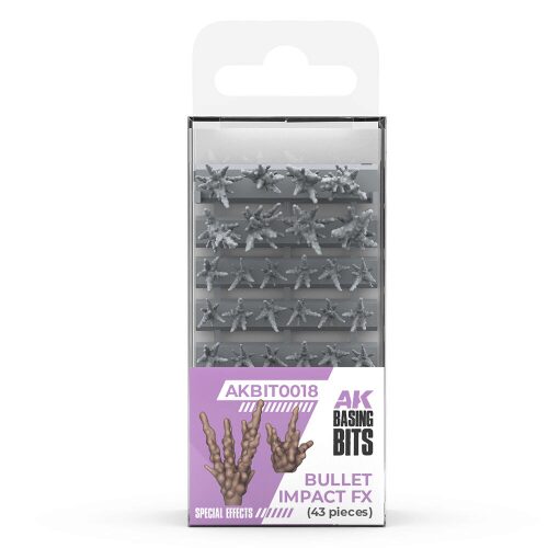 AK Interactive AKBIT0018 BULLET IMPACT FX - BASING BITS 43 pieces