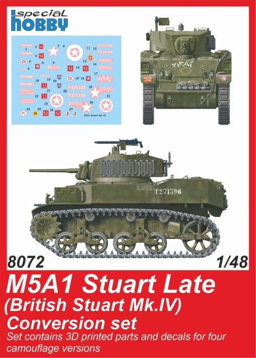 CMK 129-8072 M5A1 Stuart Late (British) Conversion set for Tamiya