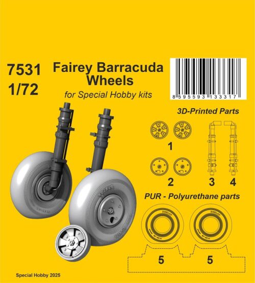 CMK 129-7531 Fairey Barracuda Wheels for Special Hobby