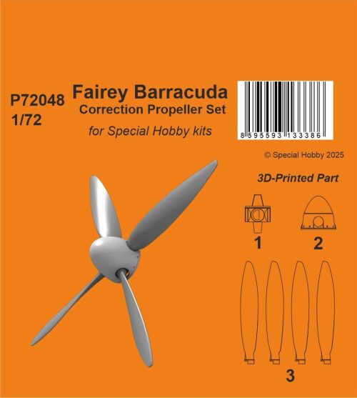 CMK 129-P72048 Fairey Barracuda Correction Propeller Set for Special Hobby