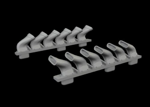 Eduard Accessories 672435 Spitfire Mk.V six-stacks exhaust fishtail PRINT for Eduard