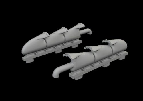 Eduard Accessories 672440 Spitfire Mk.V three-stacks exhaust fishtail PRINT for Eduard