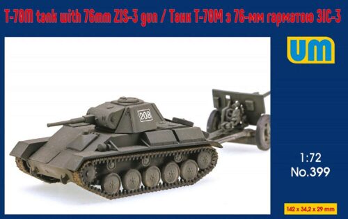 Unimodels UM399 T-70M tank with 76mm ZIS-3 gun