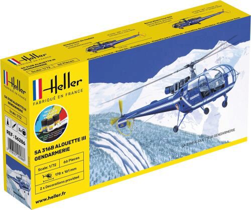 Heller 56286 STARTER KIT SA 316 Alouette III Gendarmerie