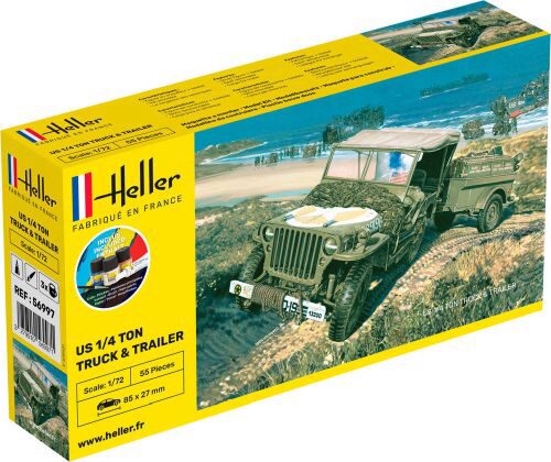 Heller 56997 STARTER KIT US 1/4 Ton Truck Trailer
