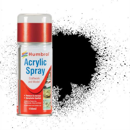 Humbrol AD6021 Acryl-Spray Schwarz glänzend 150 ml
