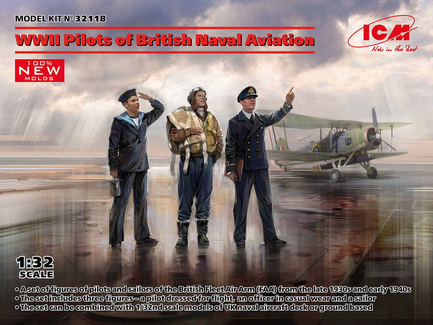 ICM 32118 WWII Pilots of British Naval Aviation (100% new molds)