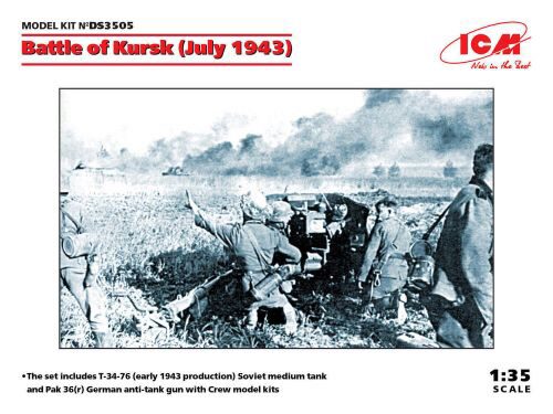 ICM DS3505 Battle of Kursk(July 1943)(T-34-76(early 1943),Pak 36(r )with Crew(4 figures))